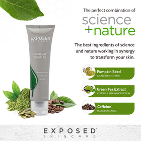 Exposed Skin Care size and ingredient label highlighting paraben-free benefit