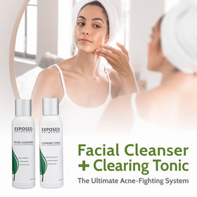 Exposed Skin Care foamy face wash texture close-up showing gentle exfoliation