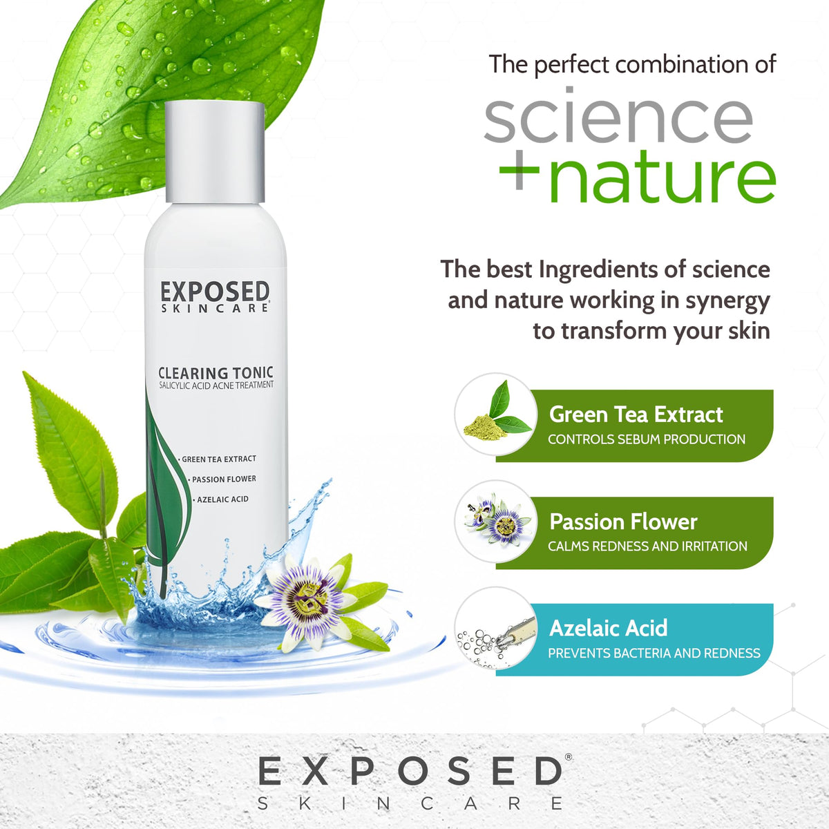 Exposed Skin Care before and after texture comparison showing smoother skin appearance