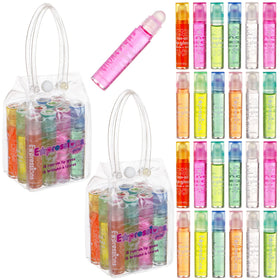 Expressions Girl carrying case open displaying organized rollerball lip glosses