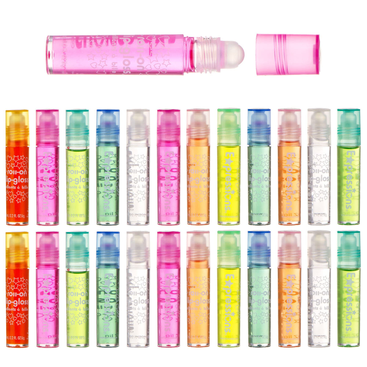 Expressions Girl front packaging showing 24 glosses and clear case as a gift