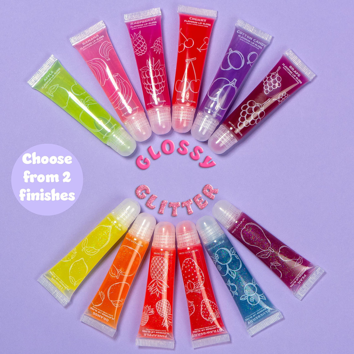 EXPRESSIONS open case displaying full set of 24 flavored glosses for quick selection