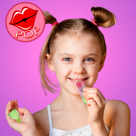 EXPRESSIONS lip balm held in hand to show size and portability for on-the-go use