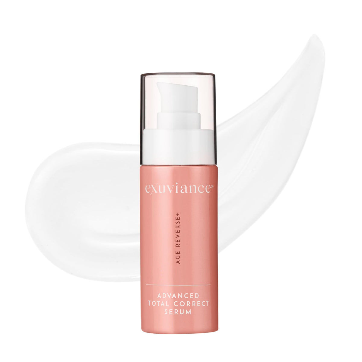 EXUVIANCE bottle front packaging showing clean label and serum purpose