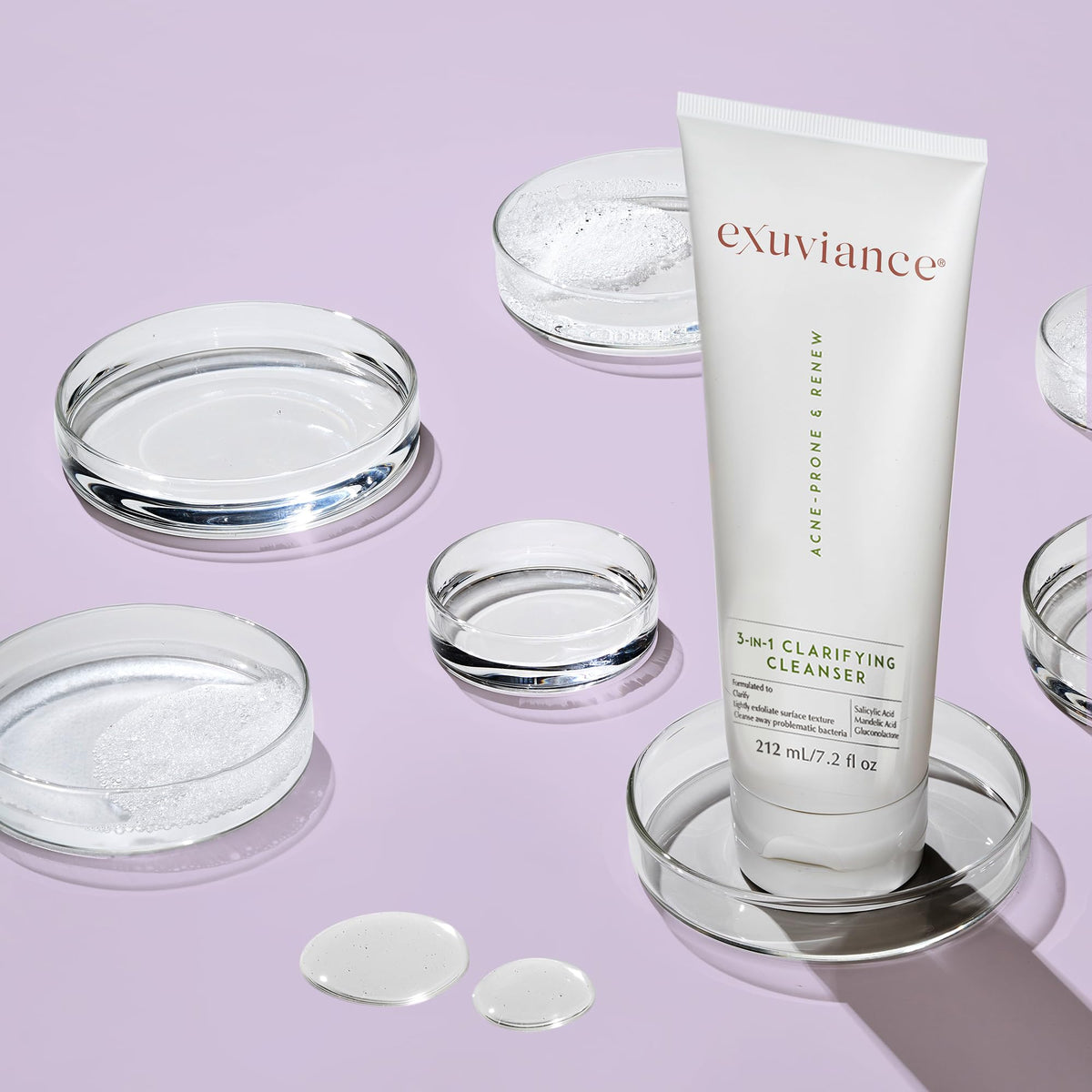 EXUVIANCE before and after texture improvement illustration for clarity