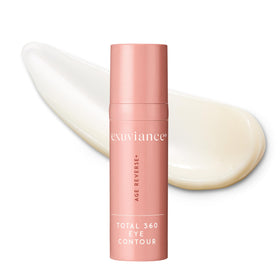 EXUVIANCE front packaging of AGE REVERSE+ eye contour shows product label and benefit