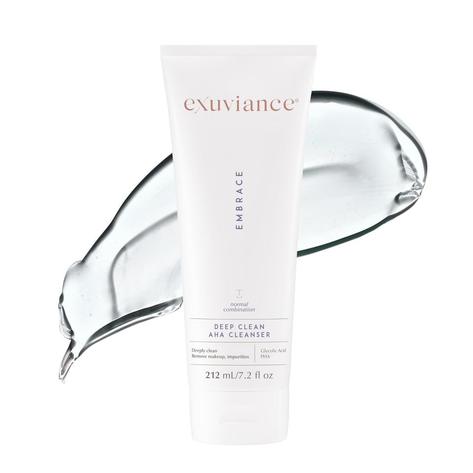 EXUVIANCE front packaging showing cleanser and branding for clear recognition
