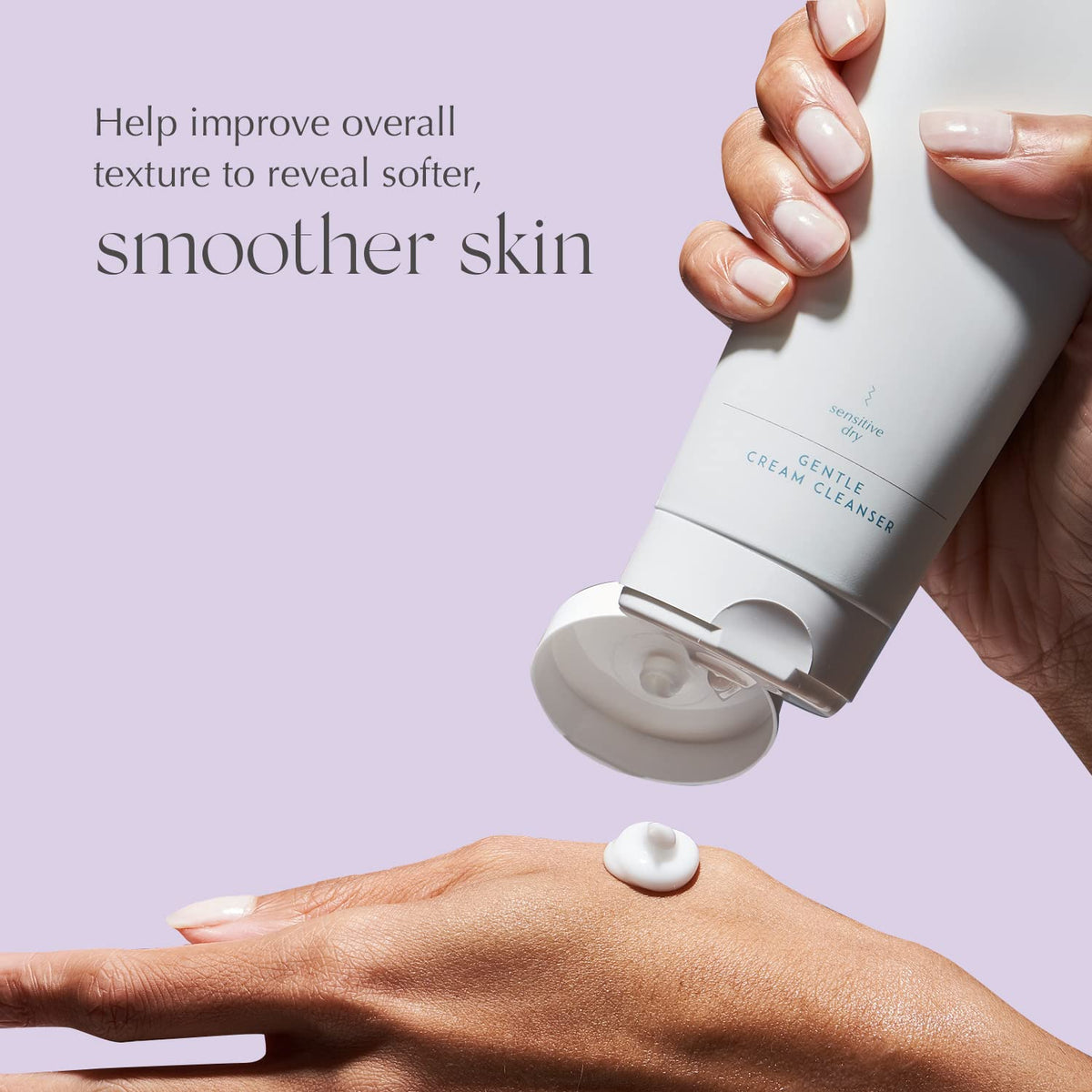 EXUVIANCE cleanser in use removing makeup gently for comfortable skin