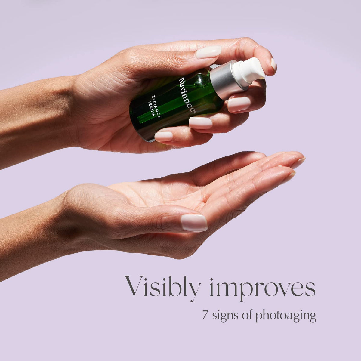 EXUVIANCE ingredient icons highlighting AHA PHA and vitamins for efficacy