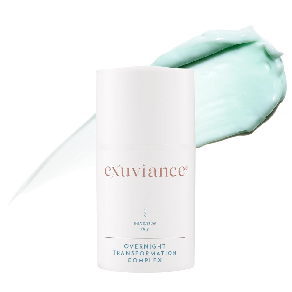 EXUVIANCE jar front view showing packaging and product name, promoting trust