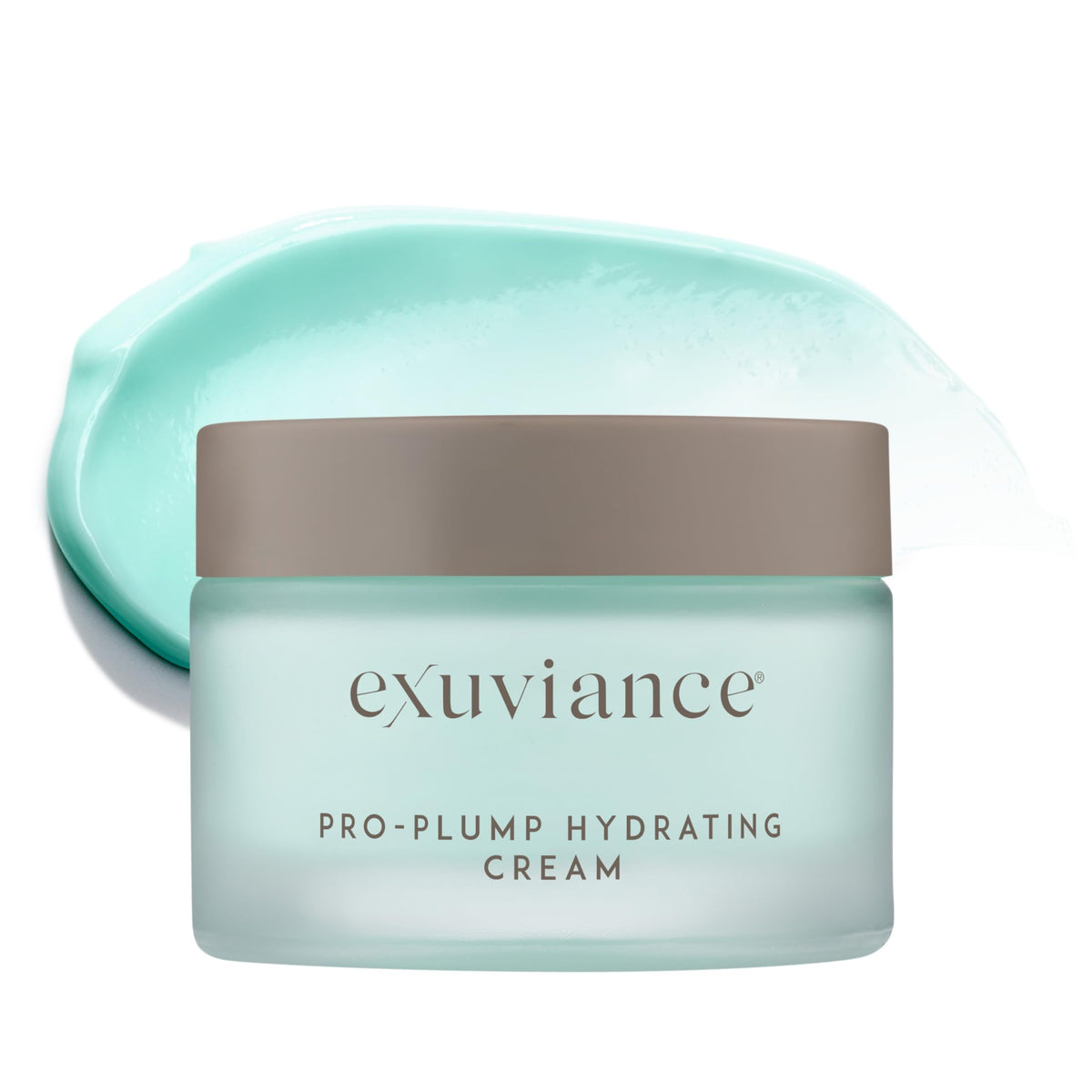 EXUVIANCE jar front view showing sleek packaging and hydration benefit