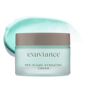 EXUVIANCE jar front view showing sleek packaging and hydration benefit
