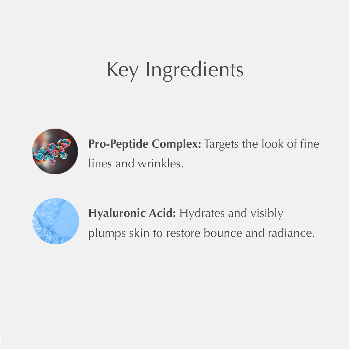 EXUVIANCE label showing key ingredients for visible smoothing benefit