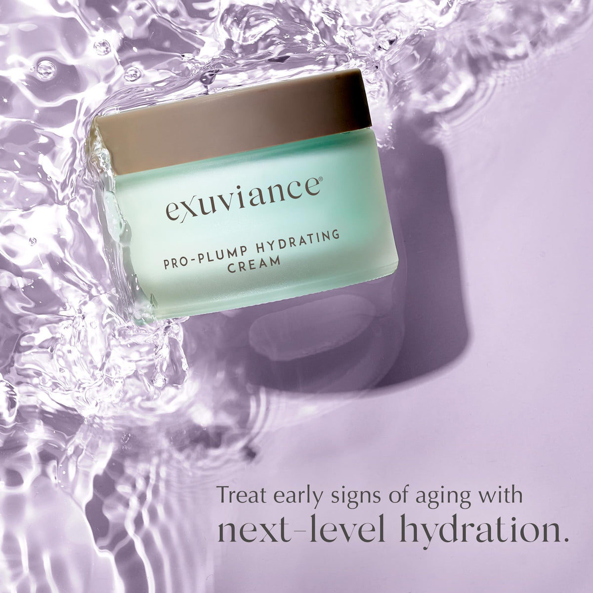 EXUVIANCE product beside coin for scale demonstrating 1.6 oz size benefit