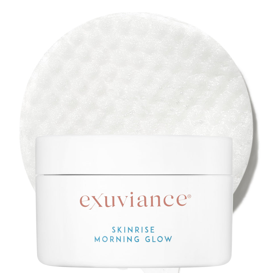 EXUVIANCE front packaging showing product and benefit of morning glow