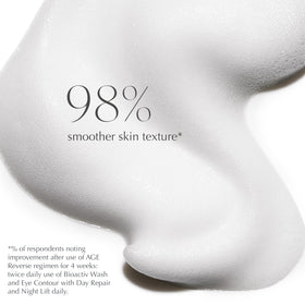 EXUVIANCE close-up foam texture demonstrating gentle exfoliation