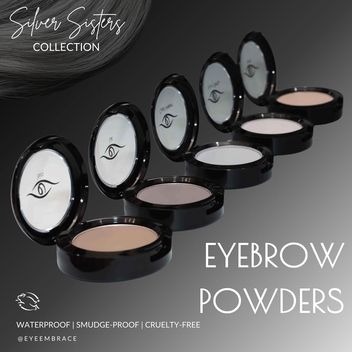Angled brush with Eye Embrace powder demonstrating precise eyebrow shaping benefit