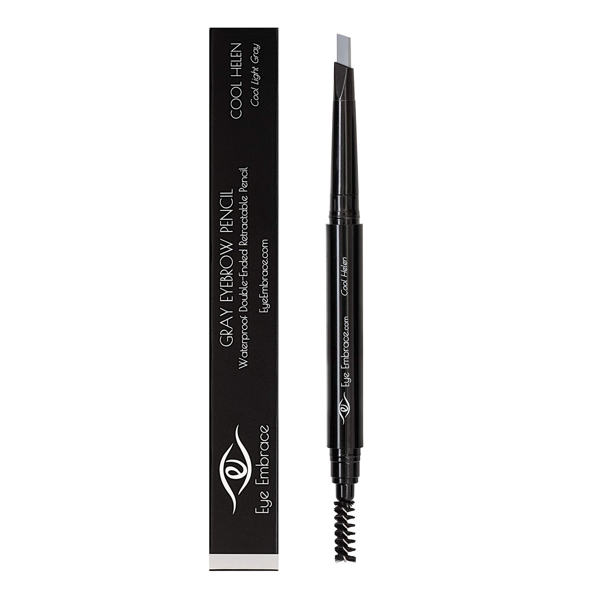 Eye Embrace pencil held in hand showing size and easy travel-friendly convenience