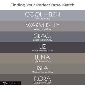 Eye Embrace spoolie brush grooming brows to blend pencil for a soft finish