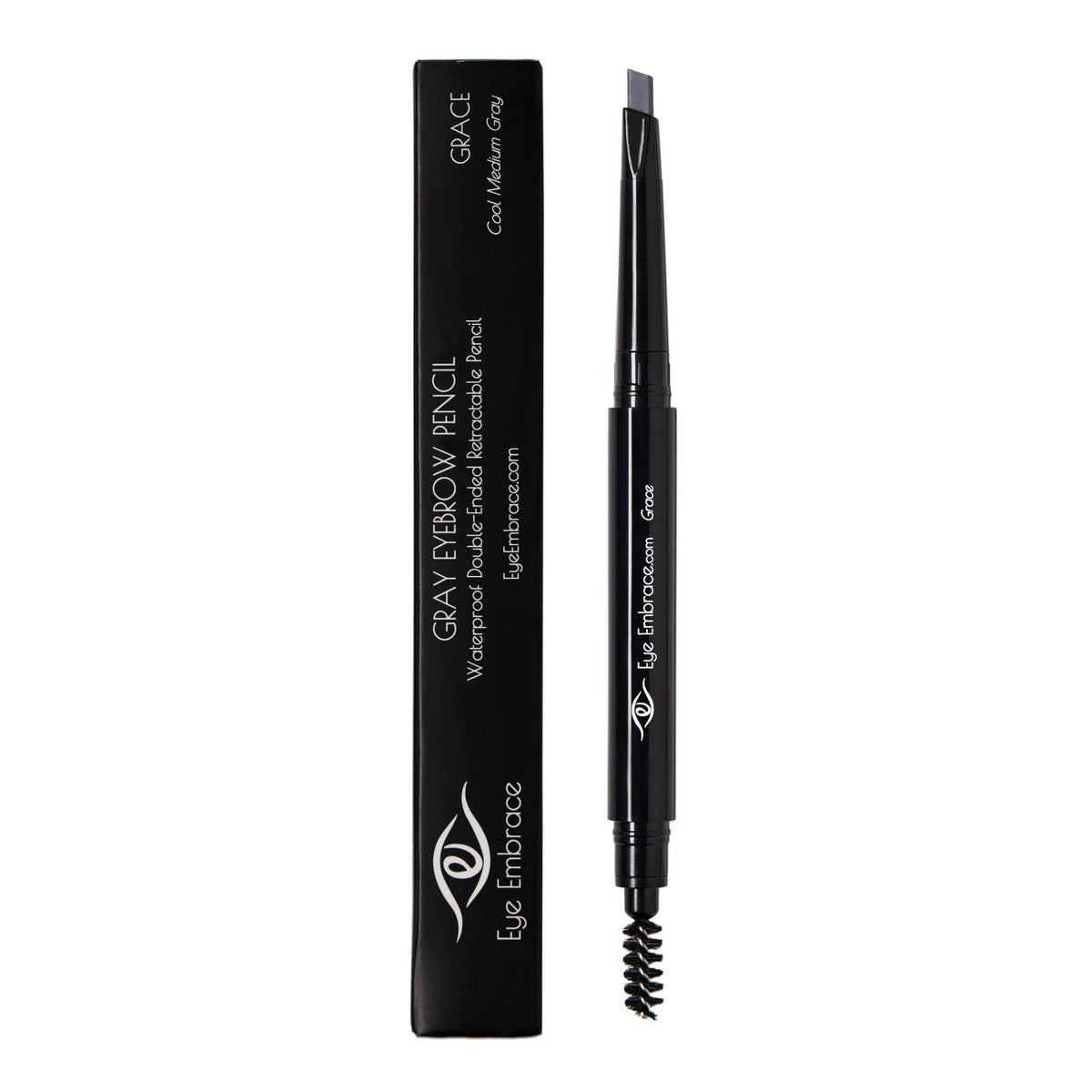 Eye Embrace Grace pencil stroke on skin demonstrating natural gray color