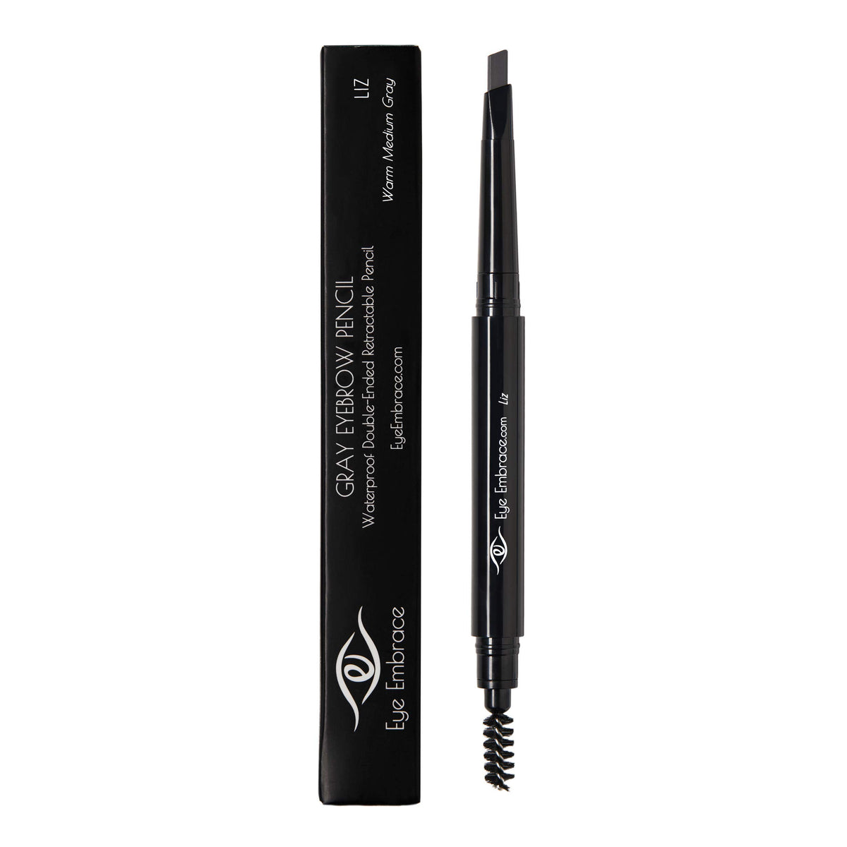Eye Embrace product stroke on skin showing smooth gray texture