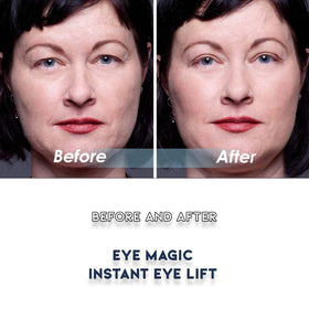 Eye Magic clear strip blended under eye makeup for seamless finish