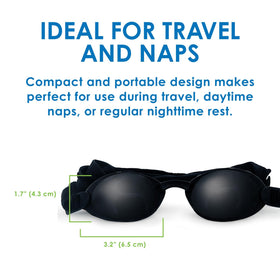 EYEECO Onyix worn by sleeper in bedside scene illustrating reduced nighttime evaporation comfort