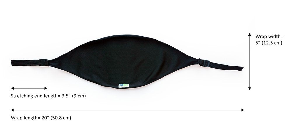 EYEECO Onyix beside a hand for size comparison showing compact, lightweight travel benefit
