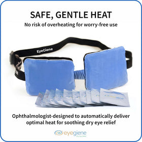 EyeGiene wafers stored in a travel pouch for convenient relief on-the-go