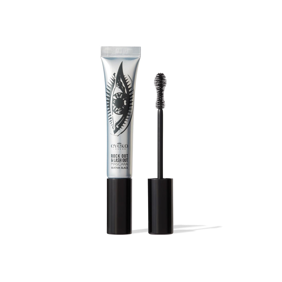 Eyeko mascara front packaging showing bold branding and compact tube