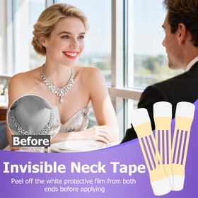 EYEKSTON applied on woman demonstrating easy neckline lift benefit