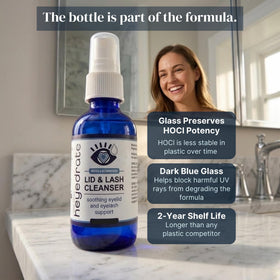 Eye Love bottle in hand for size comparison and travel convenience