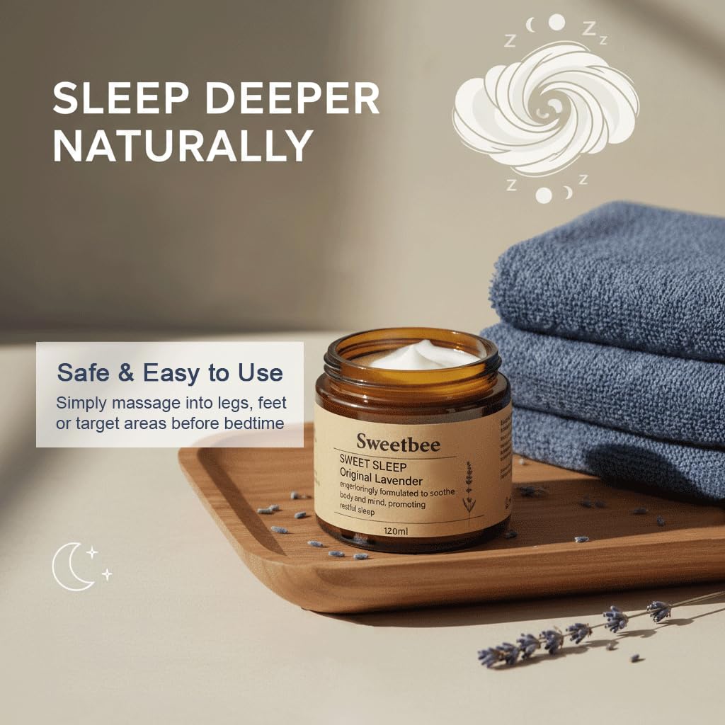 EYUTRD applying magnesium butter to foot demonstrating soothing overnight comfort