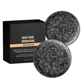 F FENG PEI front packaging showing two black shampoo bars and product benefits