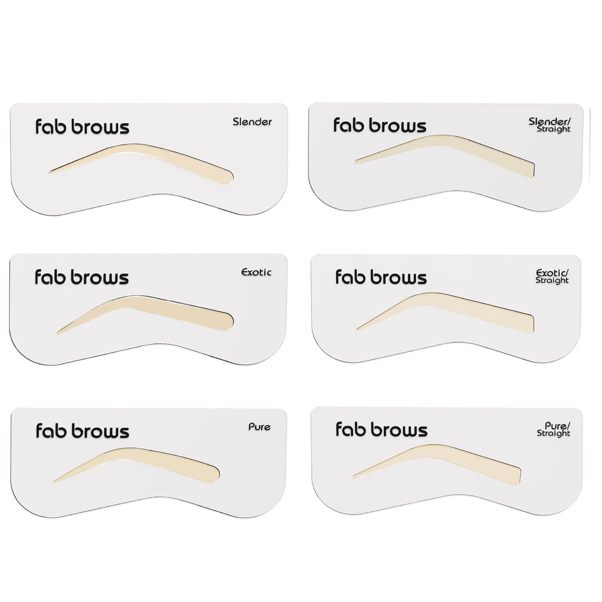 Fab Brows front packaging showing kit components and benefit: quick shaping
