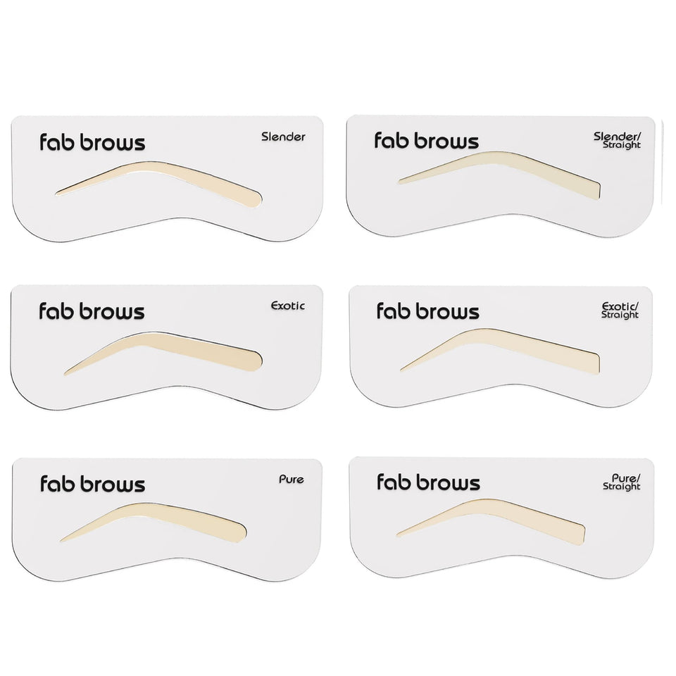 Fab Brows front packaging showing kit components and benefit: quick shaping