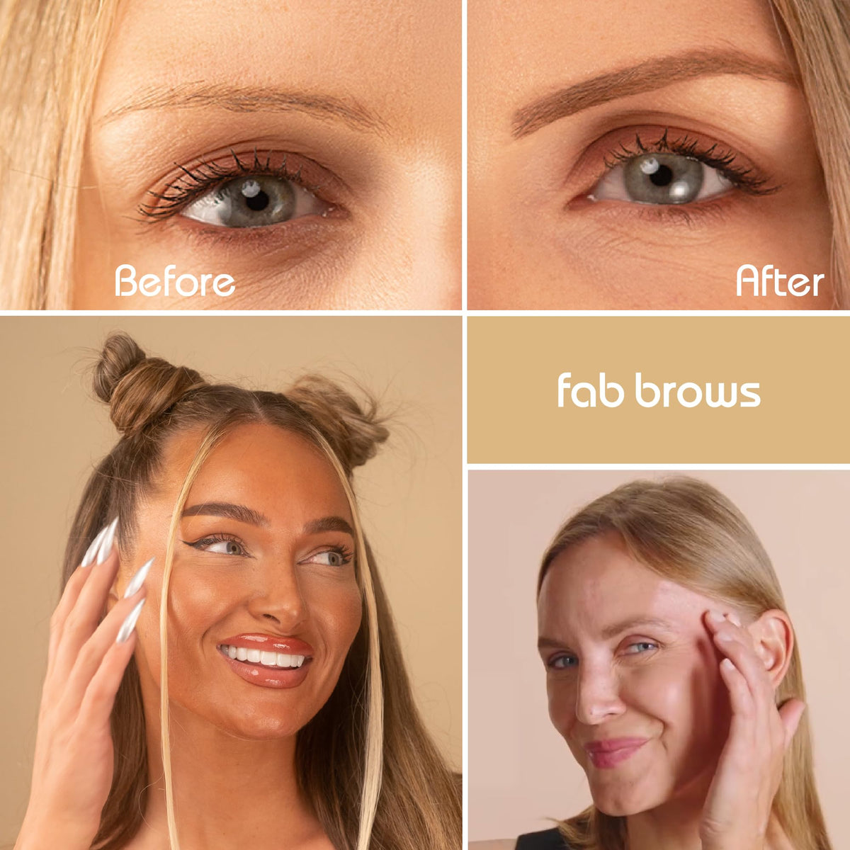 Fab Brows before and after brows showing subtle natural definition benefit