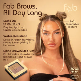 Fab Brows swatch on forearm illustrating natural light brown pigmentation
