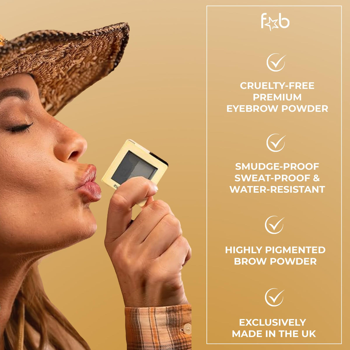 Fab Brows close-up texture of powder showing finely milled smooth finish