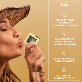 Fab Brows close-up texture of powder showing finely milled smooth finish