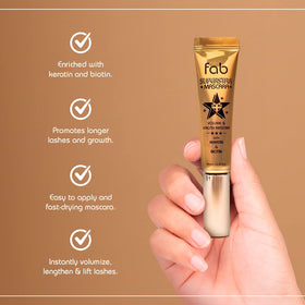 Fab Brows precision wand bristles close-up for clump-free application benefit