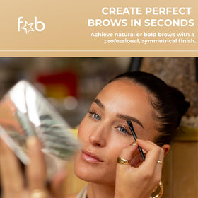 Fab Brows open palette with light and medium brown powders for natural match