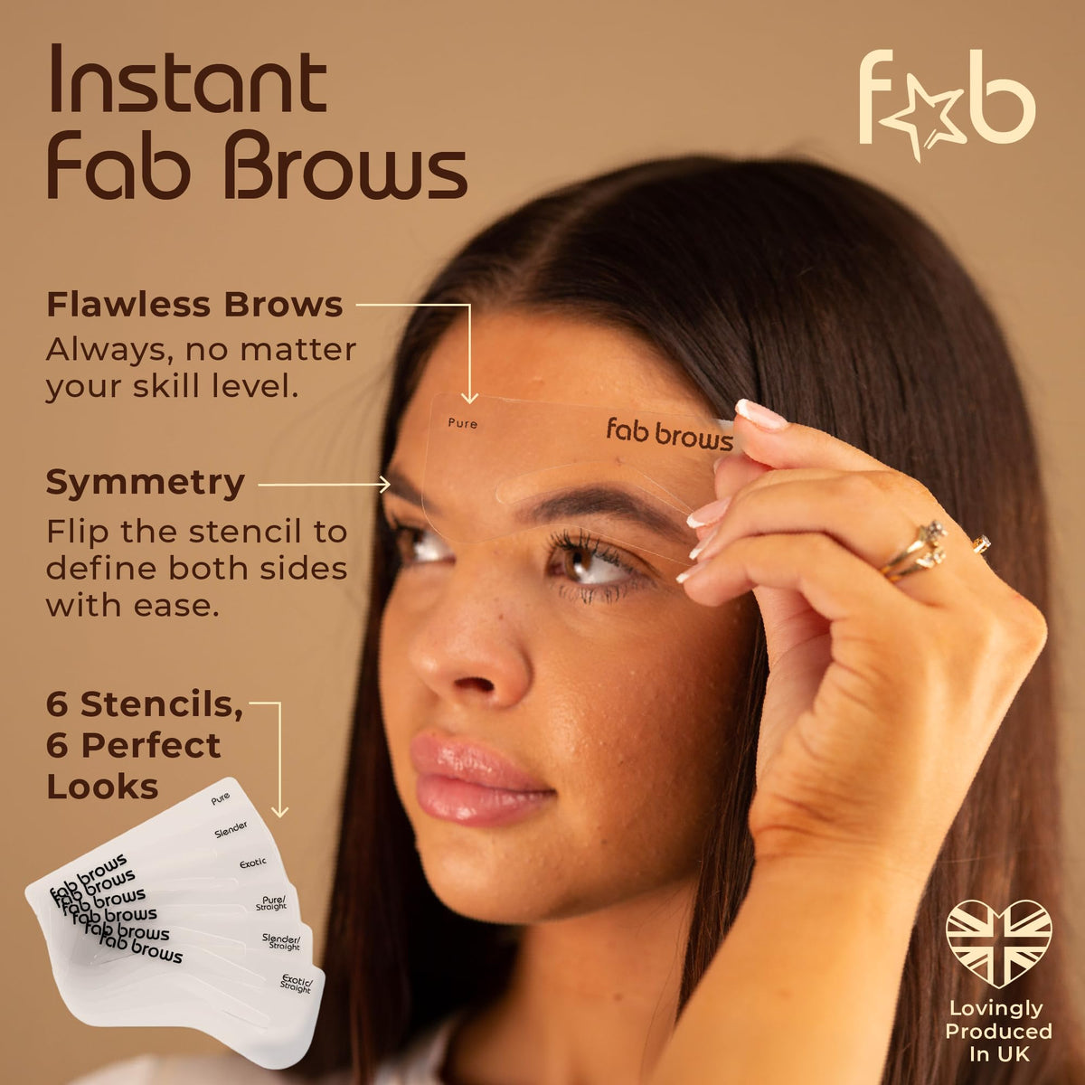 Fab Brows six stencil layout demonstrating variety and easy selection