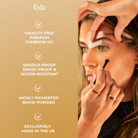 Fab Brows six reusable eyebrow stencils displayed for varied brow shapes