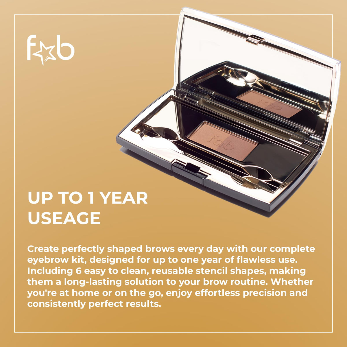 Fab Brows powder texture swatch demonstrating blendable, pigmented finish benefit