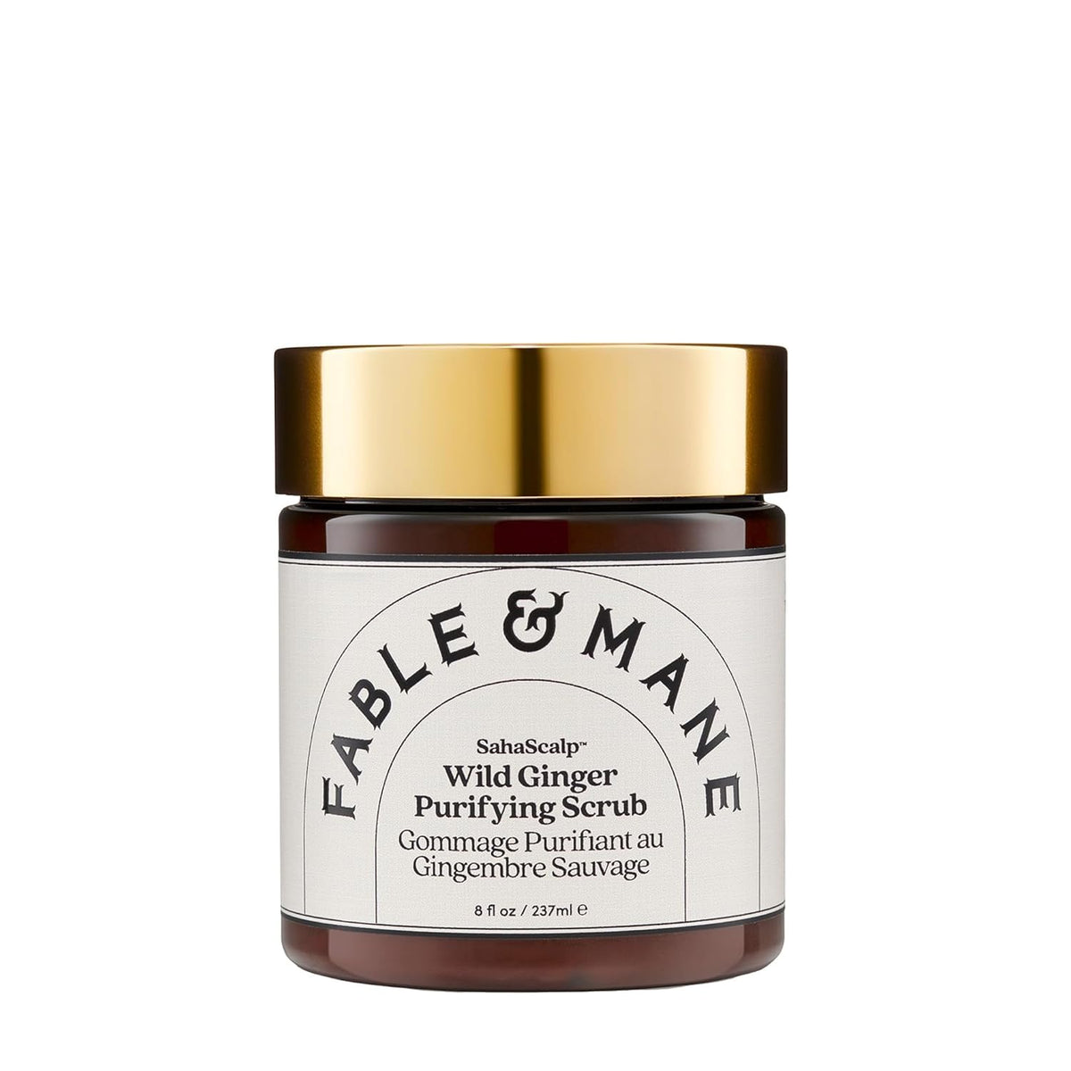 Fable & Mane front packaging showing product jar and benefit of scalp detox
