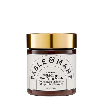 Fable & Mane front packaging showing product jar and benefit of scalp detox