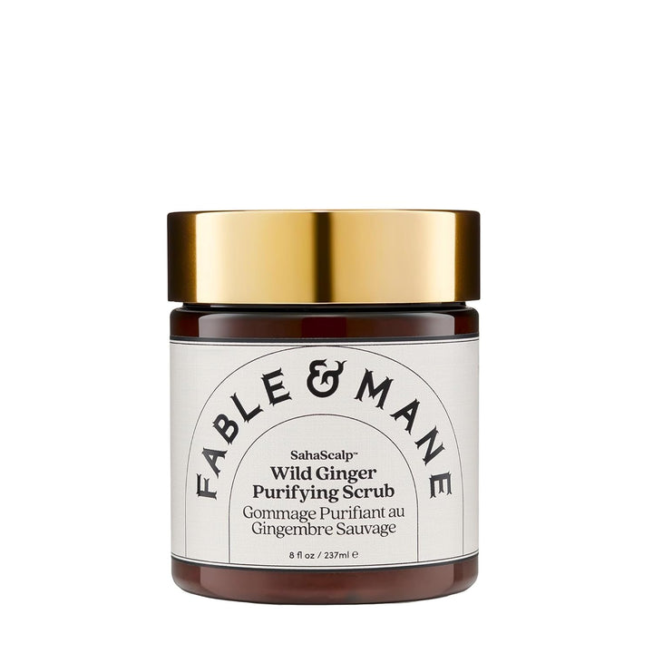 Fable & Mane front packaging showing product jar and benefit of scalp detox