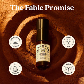 Fable & Mane styled on bathroom shelf showing everyday use and aesthetic appeal