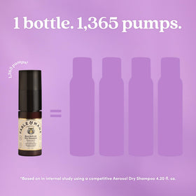 Fable & Mane bottle next to hand showing product size and convenient portability